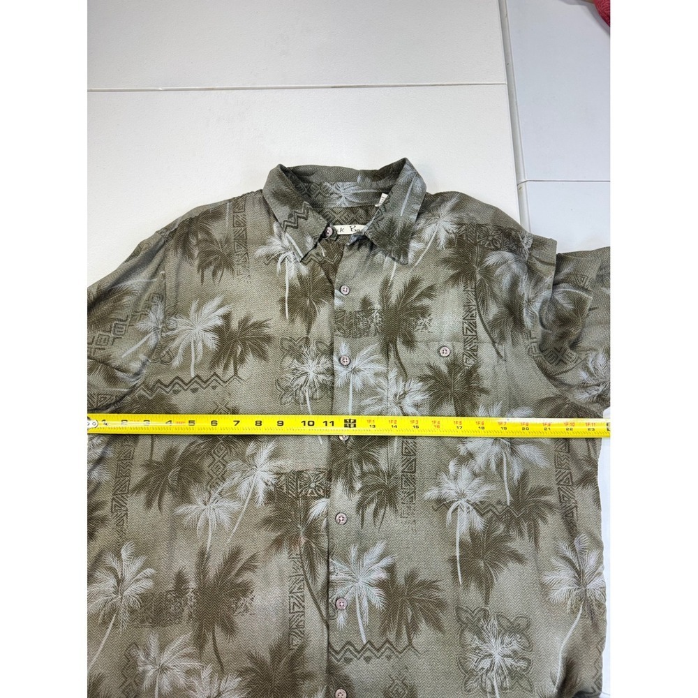 Batik Bay Mens Palm Tree Shirt Tropical Print Button Up Casual Short Sleeve L - Picture 4 of 7